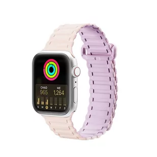 Dux Ducis Strap (Armor Version) pasek Apple Watch SE, 8, 7, 6, 5, 4, 3, 2, 1 (41, 40, 38 mm) silikonowa magnetyczna opaska bransoleta różowo-fioletowy - Akcesoria do smartwatchy - miniaturka - grafika 1