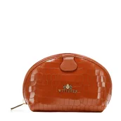 Kosmetyczki, organizery i kuferki - Kosmetyczka ze skóry croco półokrągła 15-3-005-55 - miniaturka - grafika 1