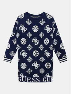 Guess Sukienka dzianinowa J3BK04 Z3AH0 Granatowy Regular Fit - Sukienki i spódniczki dla dziewczynek - miniaturka - grafika 1