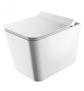 OMNIRES BOSTON MW BP miska toaletowa wisząca bezkołnierzowa z deską, 53x36cm, biały - Miski WC - miniaturka - grafika 1