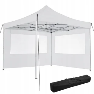 TecTake Składany pawilon Olivia 3x3 m z 2 bokami biały 403148 - Parasole ogrodowe - miniaturka - grafika 2
