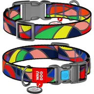 Obroże dla psów - Obroża dla psa nylonowa WAUDOG Nylon z paszportem QR, rysunek "Witraż", rozmiar XL, 37-58 cm, 25 mm - miniaturka - grafika 1
