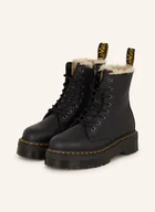 Botki damskie - Dr. Martens Botki Sznurowane Jadon Ze Sztucznego Futra schwarz - miniaturka - grafika 1