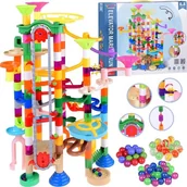 Zabawki konstrukcyjne - Jokomisiada MARBLE Kolorowy MEGA tor kulkowy Kulodrom na baterie 236 elementów ZA5360 - miniaturka - grafika 1