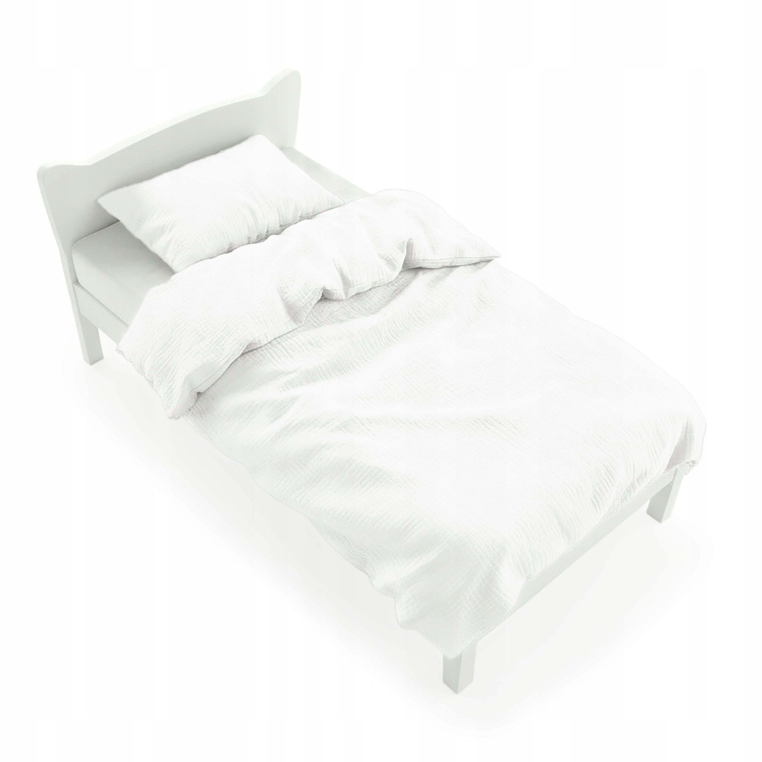 Pościel Dziecięca 120x150 Muślinowa na Kołdrę i Poduszkę 40x60 Biała