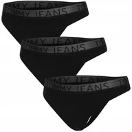 Majtki damskie - TOMMY HILFIGER STRINGI DAMSKIE MAJTKI THONG (EXT SIZES) 3P CZARNE r.XS - miniaturka - grafika 1