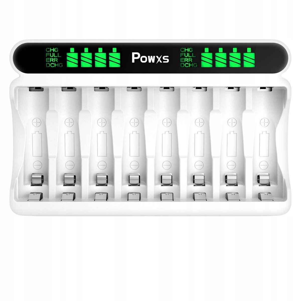 Ładowarka Baterii Aa Aaa 8 Gniazd Wyświetlacz Lcd Szybkie Usb-C Powxs