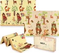 Maty edukacyjne - Mata dziecięca składana Nils Fun Forest rozmiar 190 x 150 cm - miniaturka - grafika 1