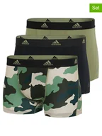 Majtki męskie - adidas Bokserki (3 pary) w kolorze czarno-oliwkowym - miniaturka - grafika 1