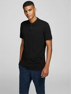 Jack&Jones Polo Basic 12136516 Czarny Slim Fit - Koszulki męskie - miniaturka - grafika 1