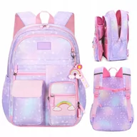 Plecaki szkolne i tornistry - PLECAK SZKOLNY DLA DZIEWCZYNKI rainbow  POJEMNY TORNISTER RÓŻOWO FIOLETOWY - miniaturka - grafika 1