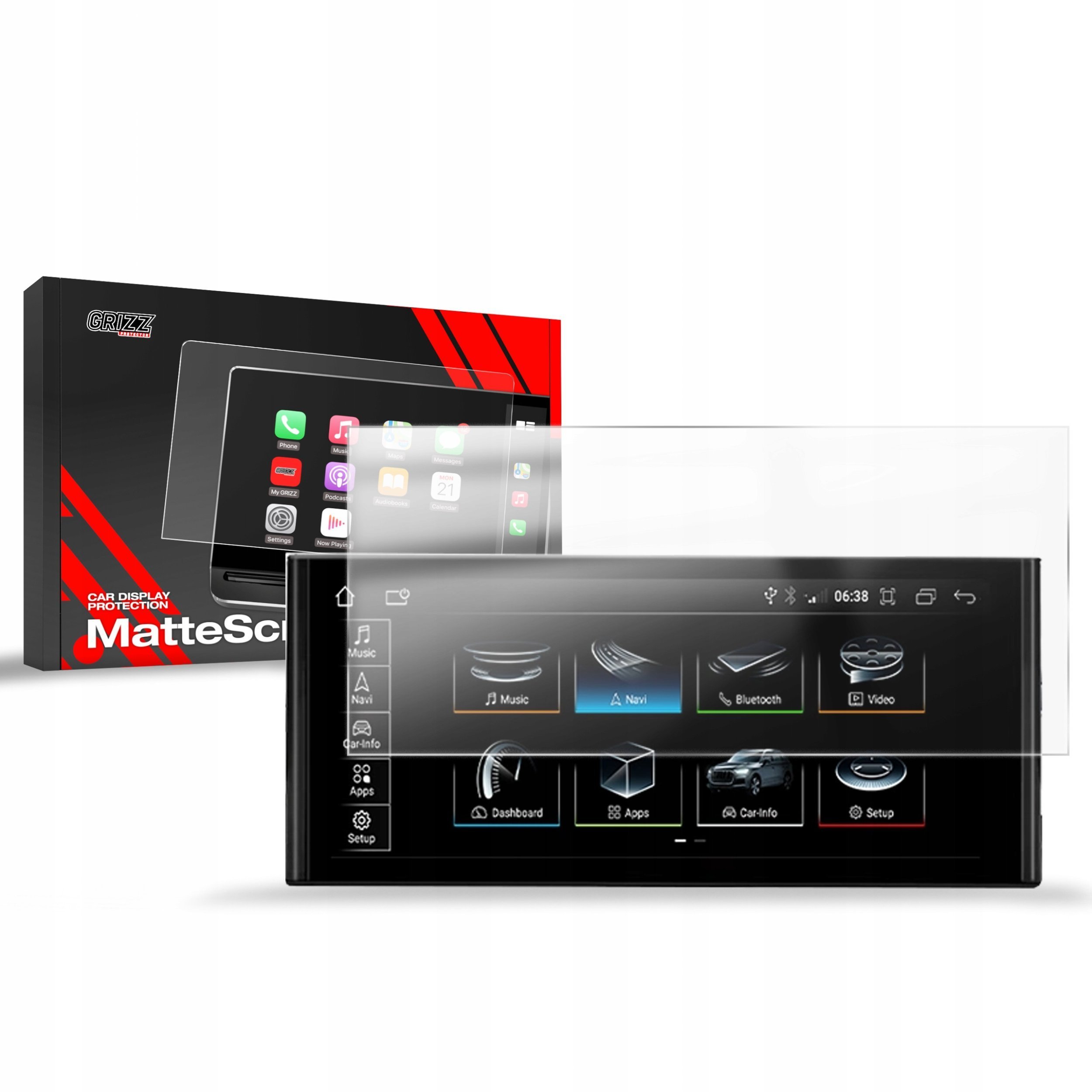 GrizzGlass Folia matowa CarDisplay Protection do Android Audi A3 8V 12,3