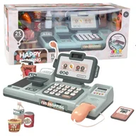 Zabawy w naśladowanie dorosłych - Zestaw Kasa Sklepowa Produkty Spożywcze Czytnik Telefon 25El LEAN Toys - miniaturka - grafika 1