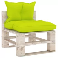 Ławki ogrodowe - vidaXL Sofa środkowa z palet, z poduszkami, drewno sosnowe - miniaturka - grafika 1