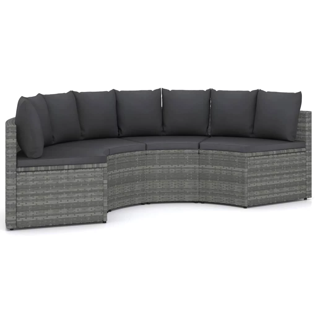 vidaXL vidaXL 4-częściowa sofa do ogrodu z poduszkami polirattan szara 3064911