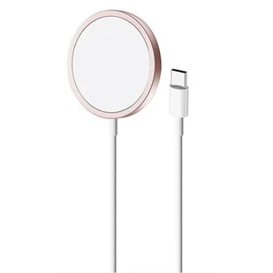 Puro Magnetic Charging Cable USB-C Magsafe – Ładowarka bezprzewodowa indukcyjna 15W (różowy) - Ładowarki do telefonów - miniaturka - grafika 1