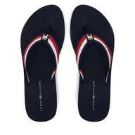 Klapki i japonki damskie - Japonki Tommy Hilfiger Th Corp Mid Wedge Beach Sandal FW0FW08517 Granatowy - miniaturka - grafika 1