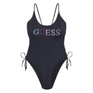 Stroje kąpielowe - Damski Strój kąpielowy jednoczęściowy GUESS ONE PIECE LOGO STRASS E4GJ10MC040-JBLK – Czarny - miniaturka - grafika 1