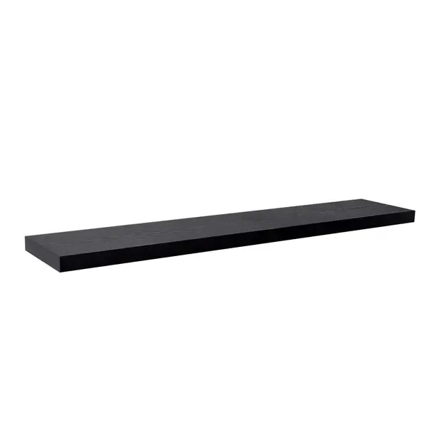 Półka Wisząca Ścienna Na Książki Samowisząca 118 Cm Hylly Czarne Drewno Mdf