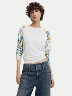 Swetry damskie - Desigual Sweter 25SWJF31 Biały Regular Fit - miniaturka - grafika 1