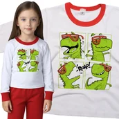 Piżamy dla dziewczynek - Piżama dziecięca Śmieszny Dinozaur Dino T Rex 86/92 - VoloDonum - miniaturka - grafika 1