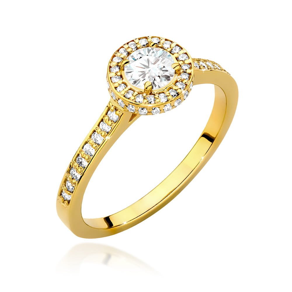 Złoty pierścionek Diament 0,40ct żółte złoto pr. 585