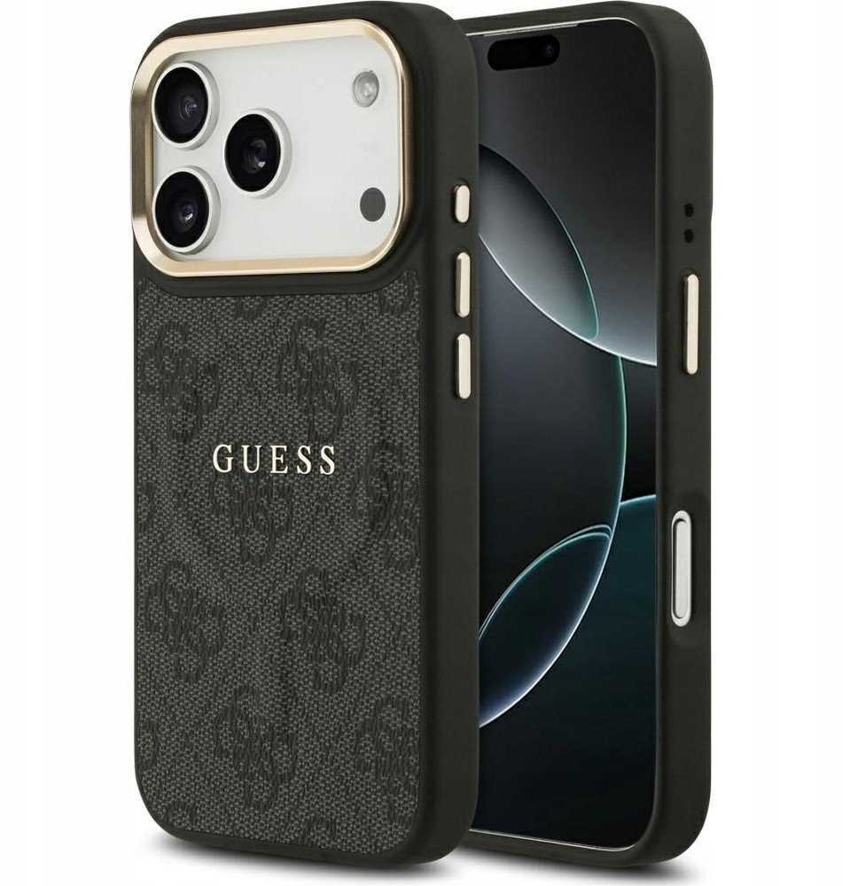 Etui Guess 4G PU Classic Logo MagSafe na iPhone 17 Pro - czarne