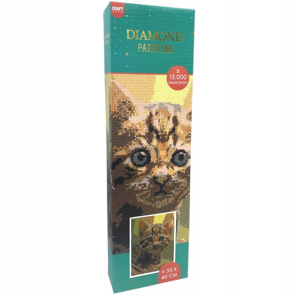 Craft World Malowanie diamentami KOTEK 30x40cm 15000el.