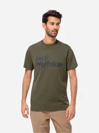 Koszulki męskie - Koszulka męska Jack Wolfskin Essential Logo T M 1809591-4341 XL Ciemnozielona (4064993863161) - miniaturka - grafika 1
