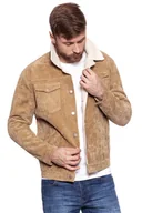 Kurtki męskie - Wrangler, Kurtka męska, Cord Trucker Clay Beige W4735Vnwm, rozmiar L - miniaturka - grafika 1