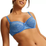 Biustonosze - Bestform - Luccia Harmony Koronkowy biustonosz z fiszbinami, Elektryczny niebieski, 80F - miniaturka - grafika 1