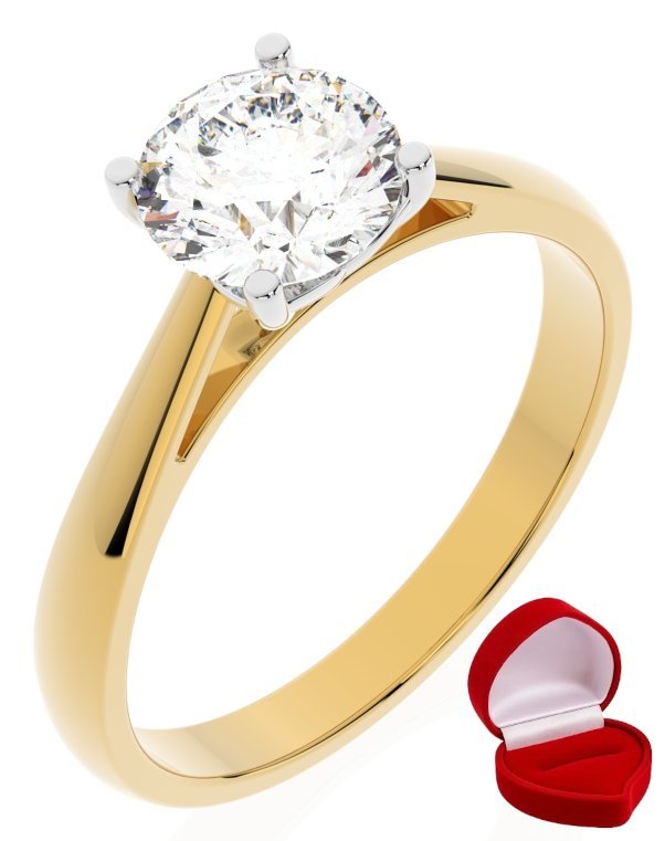 ZŁOTY PIERŚCIONEK ZARĘCZYNOWY 585 14k DIAMENT LAB BRYLANT 1 ct R31