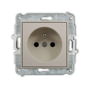 Karlik Gniazdo pojedyncze z przesłonami torów MINI - taupe - Gniazdka elektryczne - miniaturka - grafika 1