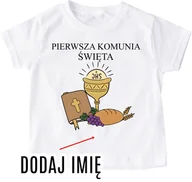 Koszulki dla dziewczynek - Koszulka na komunię, pamiątka pierwsze komunii świętej - miniaturka - grafika 1