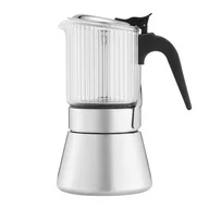 Zaparzacze i kawiarki - Kawiarka ze stali nierdzewnej Curly ze szklanym zbiornikiem na zaparzoną kawę 240 ml srebrny - miniaturka - grafika 1