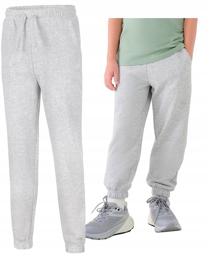 4F CHĹOPIÄCE SPODNIE DRESOWE DRESY BAWEĹNA JOGGERY / rozm 146