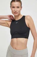 Koszulki sportowe damskie - Reebok top treningowy LUX Collection kolor czarny 100075373 - miniaturka - grafika 1