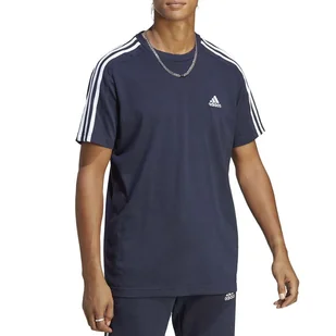 Koszulka adidas Essentials Single Jersey 3-Stripes IC9335 - granatowa - Adidas - Koszulki sportowe męskie - miniaturka - grafika 1