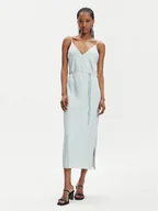 Sukienki - Calvin Klein Sukienka letnia K20K206776 Zielony Regular Fit - miniaturka - grafika 1
