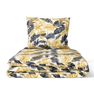 Pościel - ﻿Pościel 160x200cm 2x70x80cm, Liście 3D złoto białe - miniaturka - grafika 1
