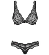 Komplety bielizny - BIELIZNA-LUVAE KOMPLET 2-CZĘŚCIOWY CZARNY L/XL - miniaturka - grafika 1