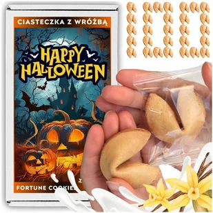 Ciasteczka z Wróżbą Magia Przeznaczenia na Halloween dla Gości 100 sztuk - Pieczywo chrupkie - miniaturka - grafika 1