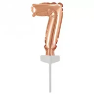 Balony i akcesoria - Balon foliowy mini cyfra 7 różowe złoto 7,5x12cm - miniaturka - grafika 1
