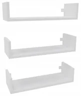 Półki do salonu - Półka wisząca ścienna zestaw 3 sztuk do salonu na książki 3x60cm biały mat - miniaturka - grafika 1