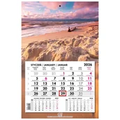 Kalendarze - Kalendarz 2026 jednodzielny główka płaska Bałtyk - kalendarz - miniaturka - grafika 1