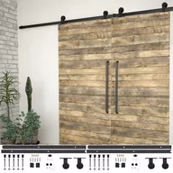 Inne akcesoria dekarskie - shumee System do montażu drzwi przesuwnych 2szt. 200cm stal czarny - miniaturka - grafika 1