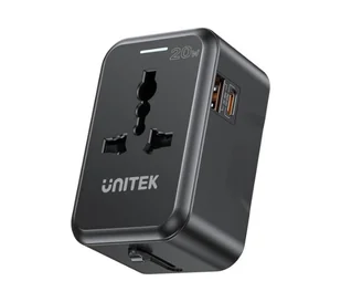 Ładowarka sieciowa podróżna Unitek EU/US/UK/AUS PD 20 W (P1120ABK01) - Ładowarki do telefonów - miniaturka - grafika 2