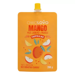 OWOLOVO MUS JABŁKO-MANGO 200G - Koncentraty warzywne, przeciery - miniaturka - grafika 1