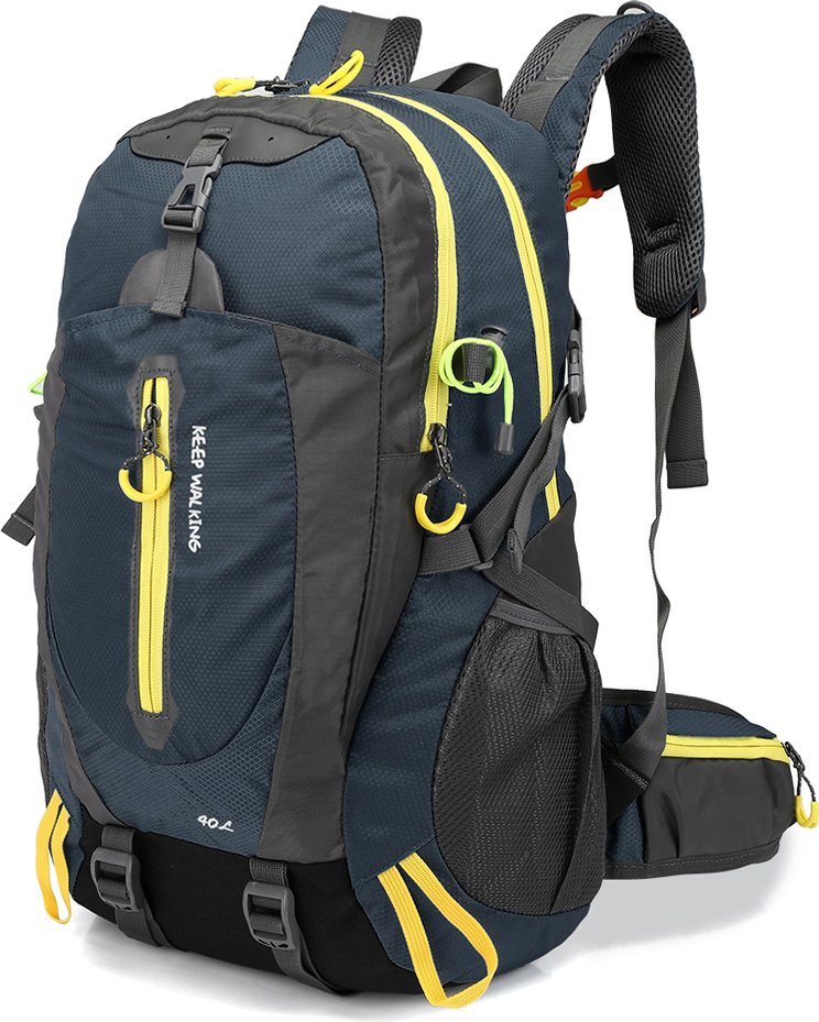 wodoodporny plecak podróżny 40L Camp Hike Daypack Trekking Climb Back Bags, ciemnoniebieski