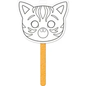 Zabawki kreatywne - Maska na patyku do kolorowania Kot - miniaturka - grafika 1